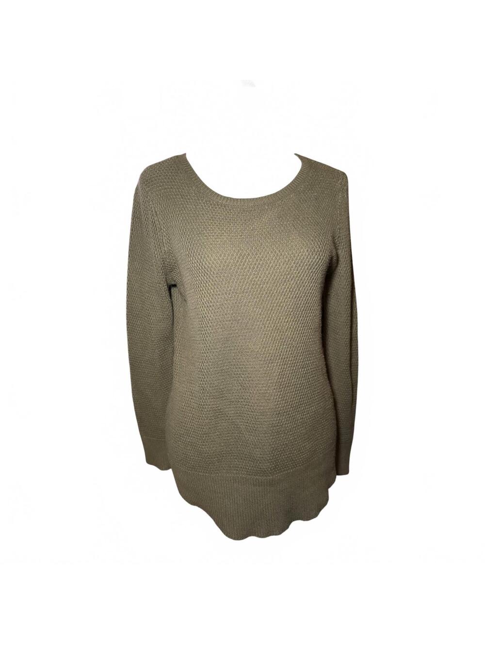 Loft Outlet Women’s Size Small Sweater Mixed Cotton Forest Green Waffle Knit GC